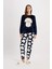 Fall in Love Pijama Takım Welsoft Pelüş Bisiklet Yaka Baskılı Uzun Kollu Üst Desenli Beli Lastikli Alt A3352AX24AU 6