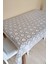Dantel Görünümlü Üstü Şeffaf Kaplı Muşamba Masa Örtüsü -Beyaz Renk-Farklı Ölçülerde-Yldz 1