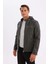 Su İtici Slim Fit Dar Kesim Çıkarılabilir Kapüşonlu Fermuarlı Cepli Suni Deri Ceket Mont R2523AZ24WN 10