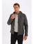 Su İtici Slim Fit Dar Kesim Çıkarılabilir Kapüşonlu Fermuarlı Cepli Suni Deri Ceket Mont R2523AZ24WN 12