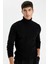 Siyah Slim Fit Dar Kesim Balıkçı Yaka Basic Düz Triko Kazak R1124AZ24WN 6