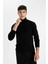 Siyah Slim Fit Dar Kesim Balıkçı Yaka Basic Düz Triko Kazak R1124AZ24WN 8