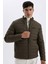Su Geçirmez Slim Fit Dar Kesim Dik Yaka Fermuarlı İç Cepli Sunş Deri Ceket Mont X4014AZ24WN 9