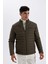 Su Geçirmez Slim Fit Dar Kesim Dik Yaka Fermuarlı İç Cepli Sunş Deri Ceket Mont X4014AZ24WN 12