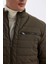 Su Geçirmez Slim Fit Dar Kesim Dik Yaka Fermuarlı İç Cepli Sunş Deri Ceket Mont X4014AZ24WN 13