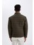 Su Geçirmez Slim Fit Dar Kesim Dik Yaka Fermuarlı İç Cepli Sunş Deri Ceket Mont X4014AZ24WN 16