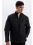 Slim Fit Dar Kesim Dik Yaka Fermuarlı Cepli Suni Deri Ceket Mont X4014AZ24WN 6