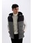 Slim Fit Cepli Yelek Dar Kesim Renk Bloklu Kapüşonlu Fermuarlı C5025AX24WN 13