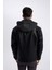 Su İtici Slim Fit Dar Kesim Kapüşonlu Pelüş Astar Fermuarlı Cepli Suni Deri Mont N9693AZ24WN 16