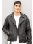 Su İtici Regular Fit Fermuarlı Cepli Suni Deri Ceket Mont C4862AX24WN 6