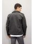 Su İtici Regular Fit Fermuarlı Cepli Suni Deri Ceket Mont C4862AX24WN 9