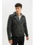 Su İtici Regular Fit Fermuarlı Cepli Suni Deri Ceket Mont C4862AX24WN 10