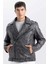 Su İtici Regular Fit Fermuarlı Cepli Suni Deri Ceket Mont C4862AX24WN 6