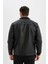 Su İtici Slim Fit Dar Kesim Gömlek Yaka Düğmeli Cepli Mevsimlik Hafif İnce Suni Deri Ceket Mont C4861AX24WN 14