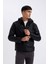 Su İtici Slim Fit Dar Kesim Kapüşonlu Pelüş Astar Fermuarlı Cepli Suni Deri Mont N9693AZ24WN 11