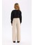Kız Çocuk Wide Leg Geniş Bol Paça Pamuklu Cepli Bej Pantolon C8777A824AU 14
