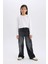 Kız Çocuk Wide Leg Kargo Geniş Paça Jean Pantolon C8539A824AU 8