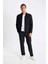 Slim Fit Dar Kesim Dik Yaka Astarlı Fermuarlı Cepli Mevsimlik Baharlık Ceket Mont W2040AZ24AU 9