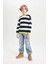Erkek Çocuk Bisiklet Yaka Çizgili Triko Kazak C3117A824WN 14