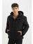 Su Geçirmez Mont Slim Fit Dar Kesim Kapüşonlu Polar Astarlı Fermuarlı U9773AZ24WN 15
