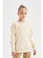 Kız Çocuk Relax Fit Bisiklet Yaka Pamuklu Basic Düz Okul Sweatshirt A2797A824AU 6