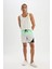 Fit Regular Fit Baskılı Esnek Dokulu Kısa Boy Deniz Şortu B5999AX24HS 6