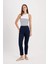 Sigaret Saten Kumaş Pantolon Lacivert Normal Bel Basic Düz Beli Lastikli Düz Paça J8743AZ24WN 9