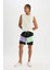 Fit Regular Fit Baskılı Esnek Dokulu Kısa Boy Deniz Şortu B5998AX24HS 8