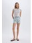 Mom Fit Yüksek Bel Dar Paça Jean Şort C0681AX24SM 7