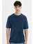 %100 Pamuk Relax Fit Bisiklet Yaka Yıkamalı Soluk Efektli Kısa Kollu Triko Tişört C7332AX24SM 6