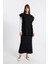 Regular Fit Basic Düz Maxi Siyah Triko Etek A1314AX24AU 6