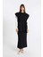 Regular Fit Basic Düz Maxi Siyah Triko Etek A1314AX24AU 7