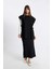 Regular Fit Basic Düz Maxi Siyah Triko Etek A1314AX24AU 8