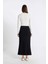 Regular Fit Basic Düz Maxi Siyah Triko Etek A1314AX24AU 10