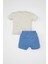 Erkek Bebek 2'li Takım Bisiklet Yaka Baskılı Kısa Kollu Tişört Şort 16