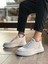 Bağcıksız Lastik Detaylı Triko Erkek Hi Sneaker Bej (Bej Taban) 2