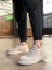 Bağcıksız Lastik Detaylı Triko Erkek Hi Sneaker Bej (Bej Taban) 3