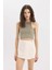Yüksek Bel Dokuma Şort Etek C0699AX24SM 10
