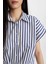 Crop Çizgili Kısa Kollu Poplin Gömlek C8748AX24SM 11