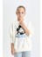 Kız Çocuk Disney Mickey & Minnie Oversize Geniş Kalıp Bisiklet Yaka Sweatshirt C7353A824AU 9