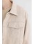 Slim Fit Dar Kesim Süet Ceket Dar Kesim Gömlek Yaka Çıtçıtlı Cepli C7906AX24SP 12