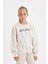 Kız Çocuk Bisiklet Yaka Baskılı Okul Sweatshirt C7763A824AU 8