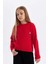Kız Çocuk Bordo Standart Fit Bisiklet Yaka Triko Kazak C6973A824AU 7