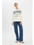 Loose Fit Bisiklet Yaka Baskılı Kalın Sweatshirt C7811AX24WN 7