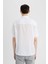 Relax Fit Yazlık Polo Yaka Pamuklu Kısa Kollu Beyaz Gömlek C7598AX24SM 11