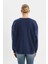 Oversize Geniş Kalıp Bisiklet Yaka Kalın Basic Düz Sweatshirt Y1346AZ24WN 12