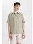 %100 Pamuk Relax Fit Yazlık Polo Yaka Kısa Kollu Gömlek C7598AX24SM 9