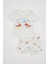 Erkek Bebek Pijama Takım Baskılı Penye Kısa Kollu Üst Beli Lastikli Şort C9749A524HS 6