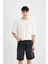 %100 Pamuk Kargo Fit Jean Bermuda Şort C1513AX24SM 12