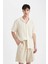 %100 Pamuk Relax Fit Cepli Basic Düz Bermuda Şort C7589AX24SM 9